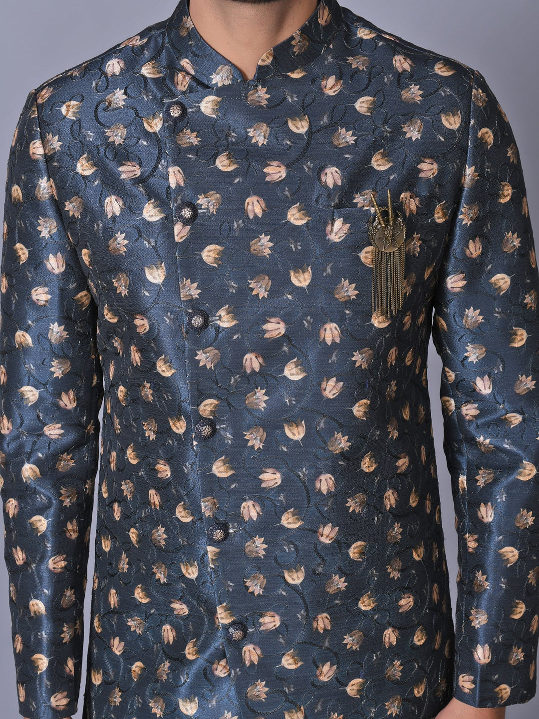 Floral Blue Sherwani
