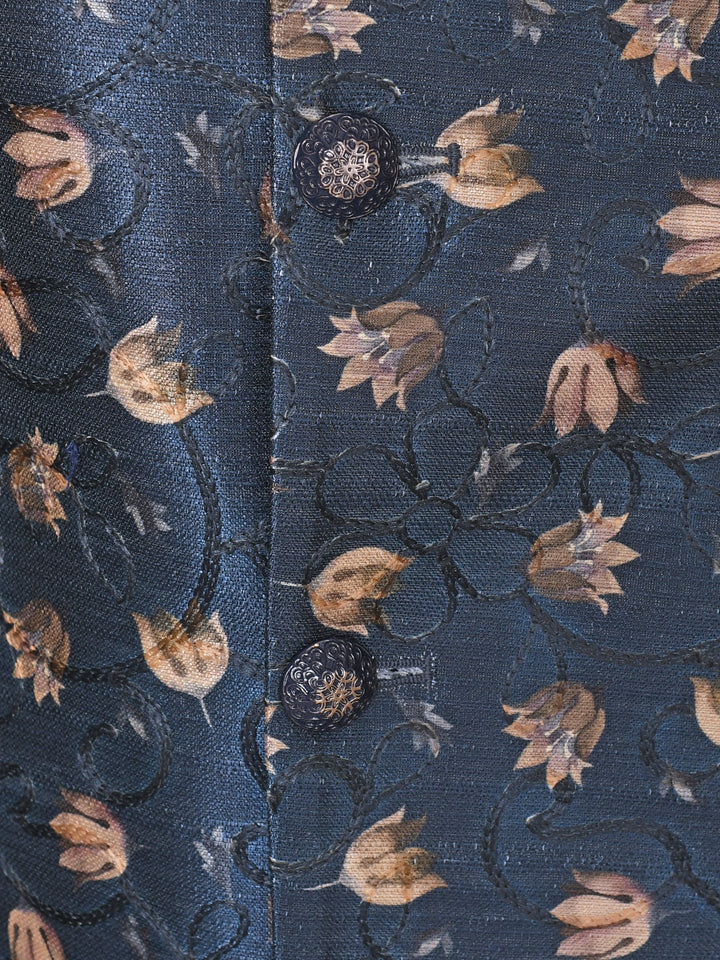 Floral Blue Sherwani