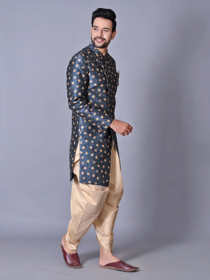 Floral Blue Sherwani