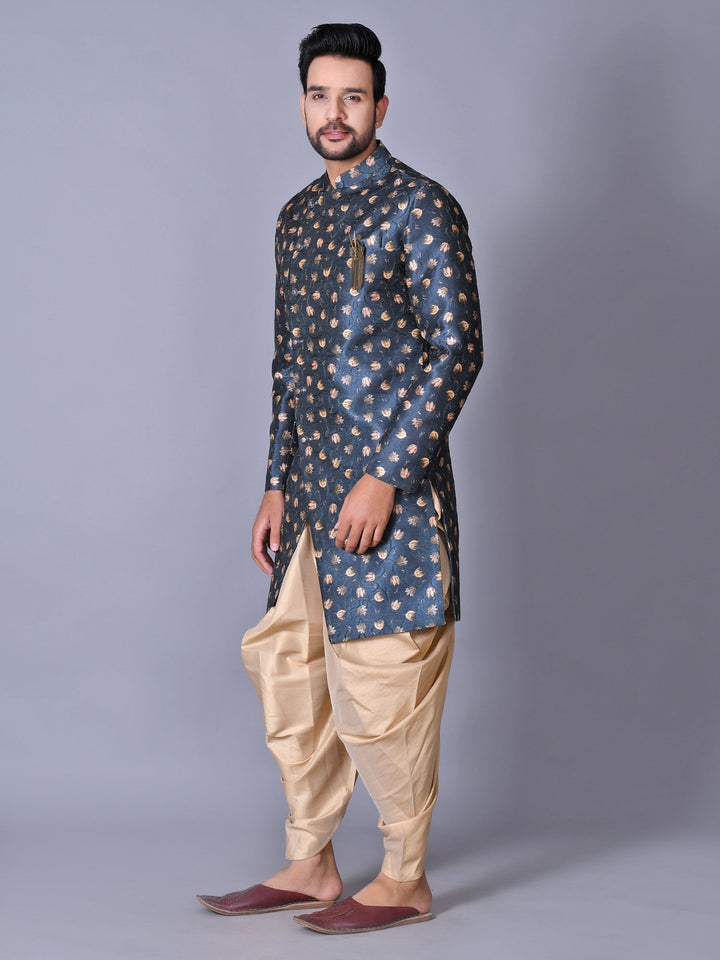 Floral Blue Sherwani