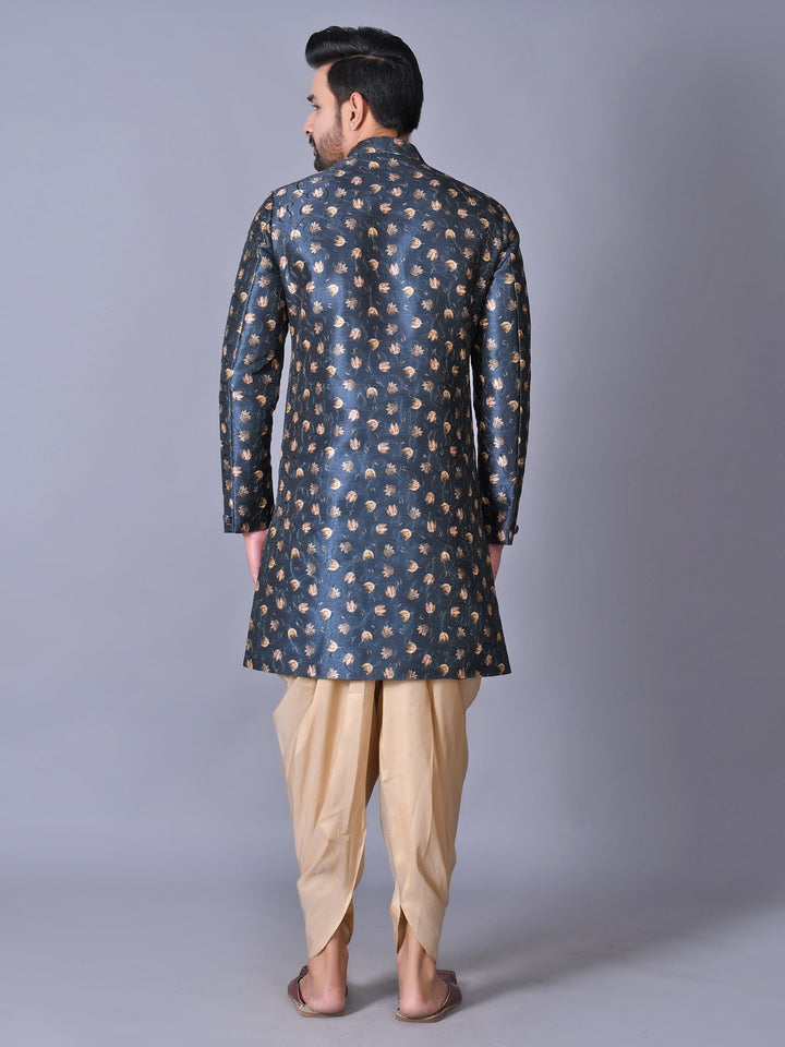 Floral Blue Sherwani