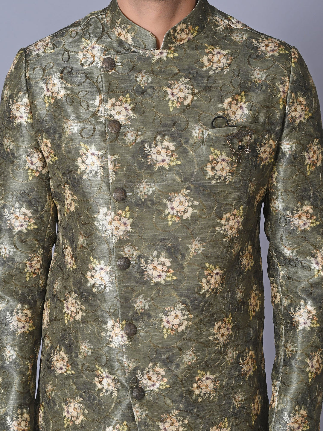Floral Green Sherwani