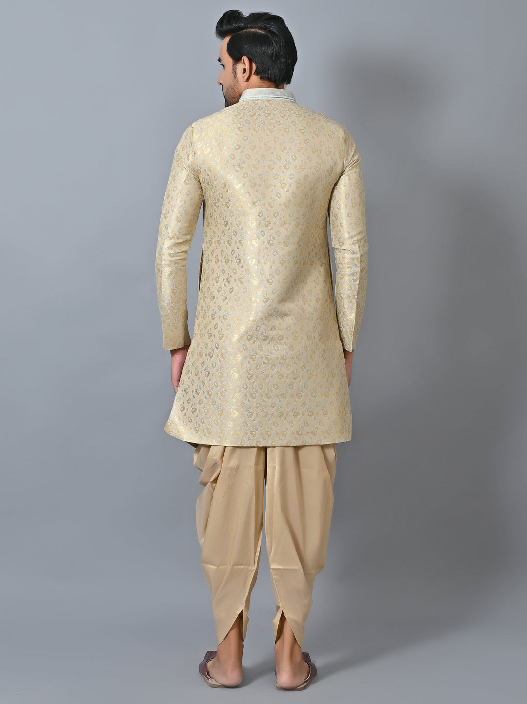 Printed Beige Sherwani