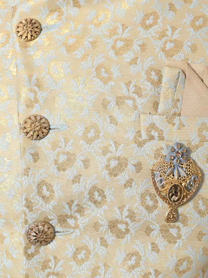 Printed Beige Sherwani