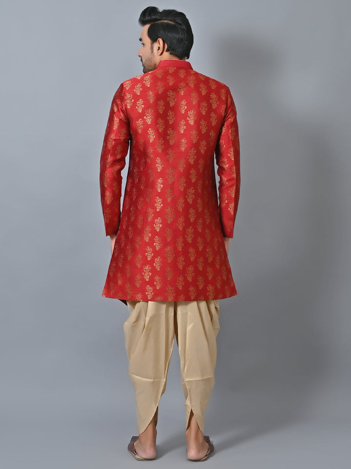 Printed Maroon Sherwani
