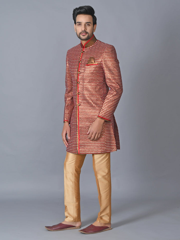 Textured Sea Green Sherwani