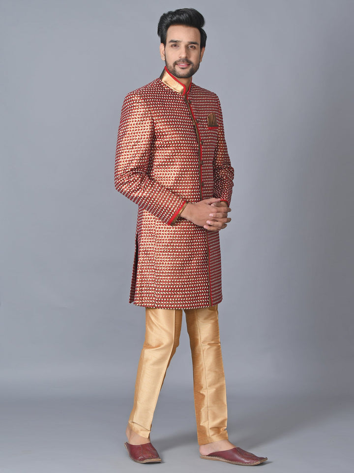 Textured Sea Green Sherwani