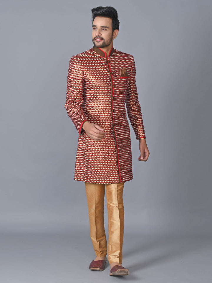 Textured Sea Green Sherwani