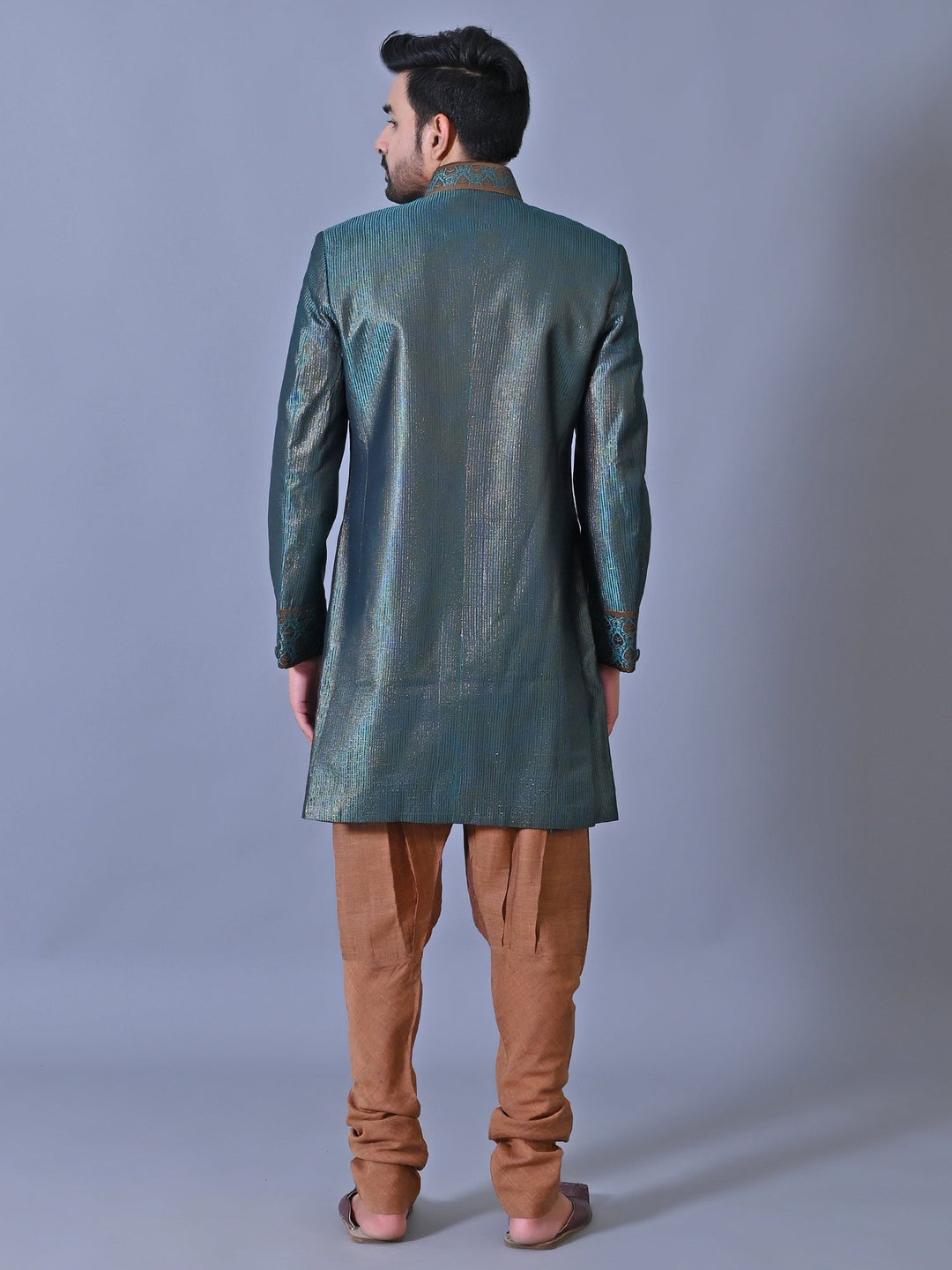 Textured Sea Green Sherwani