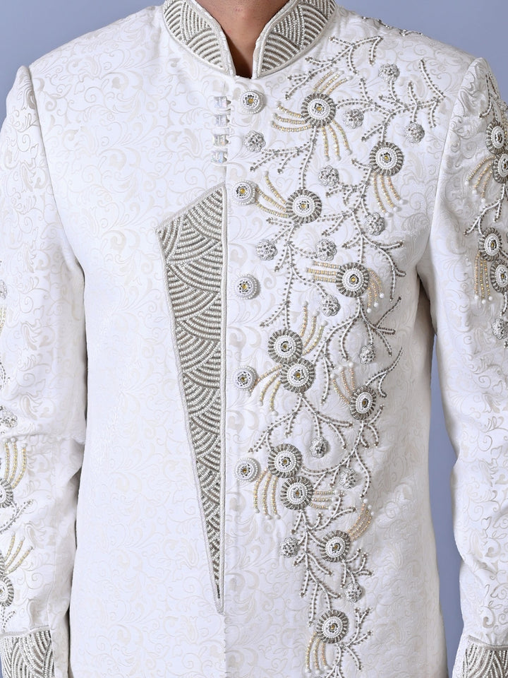 Ethnic Motifs Cream Sherwani