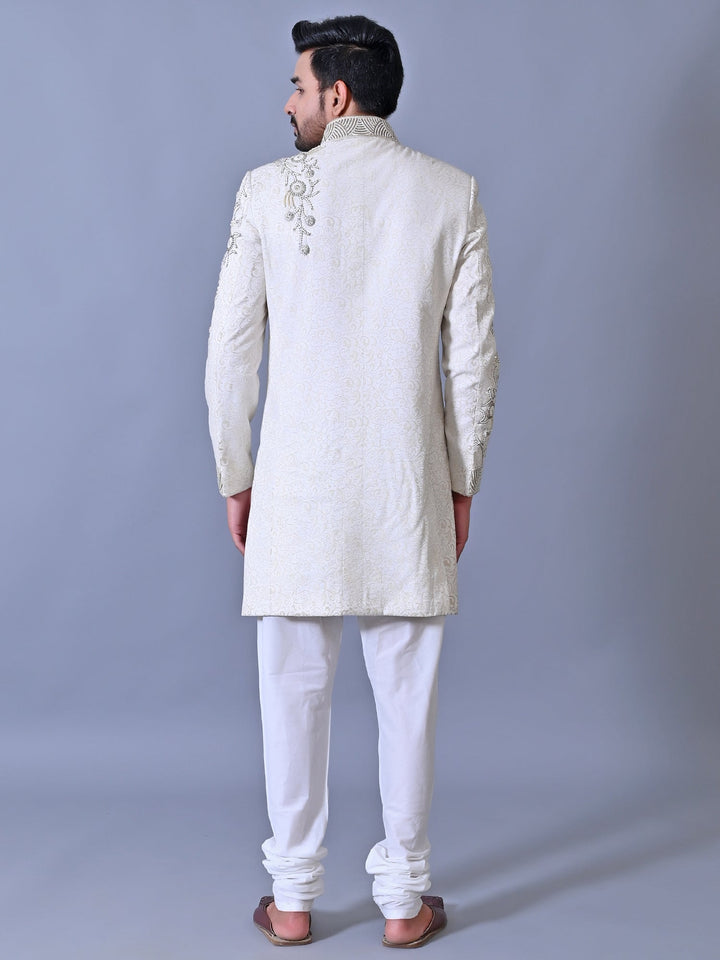 Ethnic Motifs Cream Sherwani