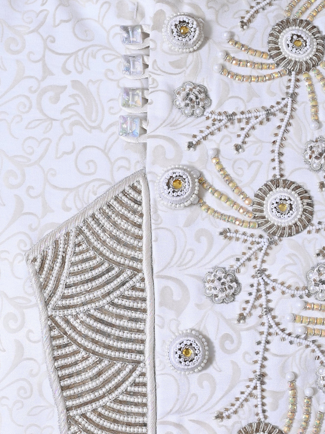 Ethnic Motifs Cream Sherwani
