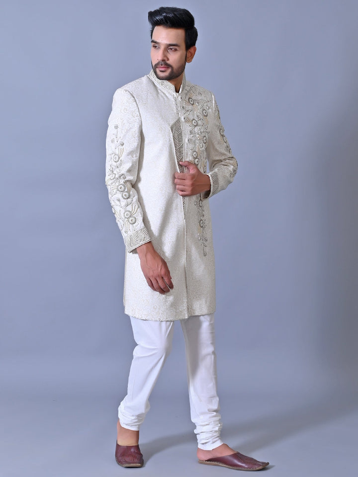 Ethnic Motifs Cream Sherwani