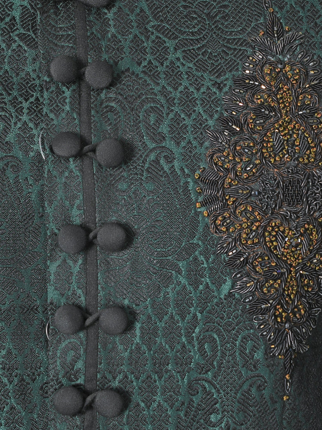 Ethnic Motifs Sea Green Sherwani