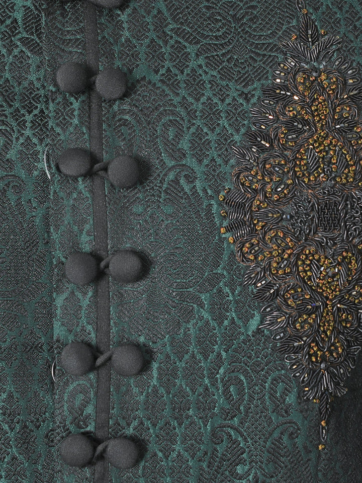 Ethnic Motifs Sea Green Sherwani