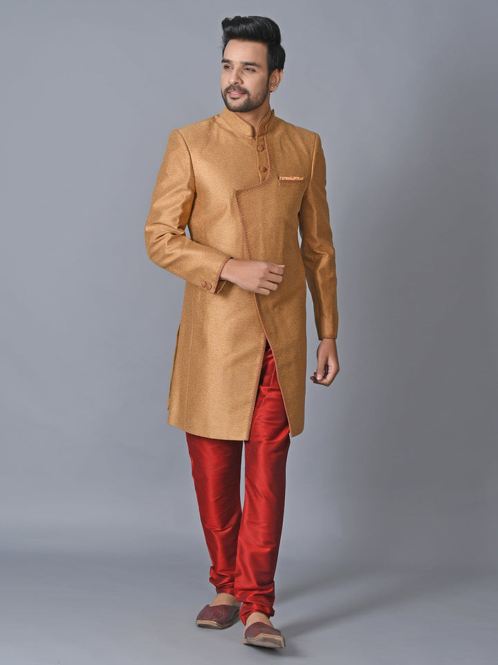 Textured Rust Sherwani