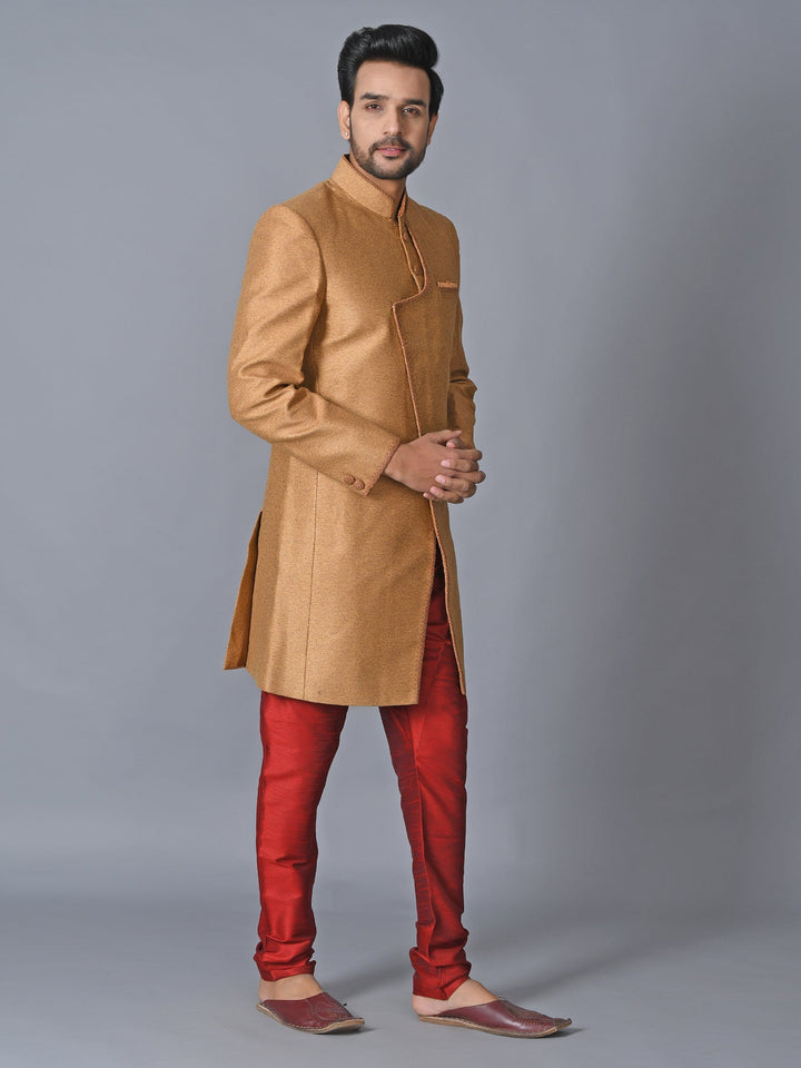 Textured Rust Sherwani