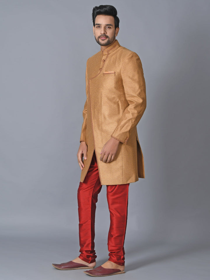 Textured Rust Sherwani