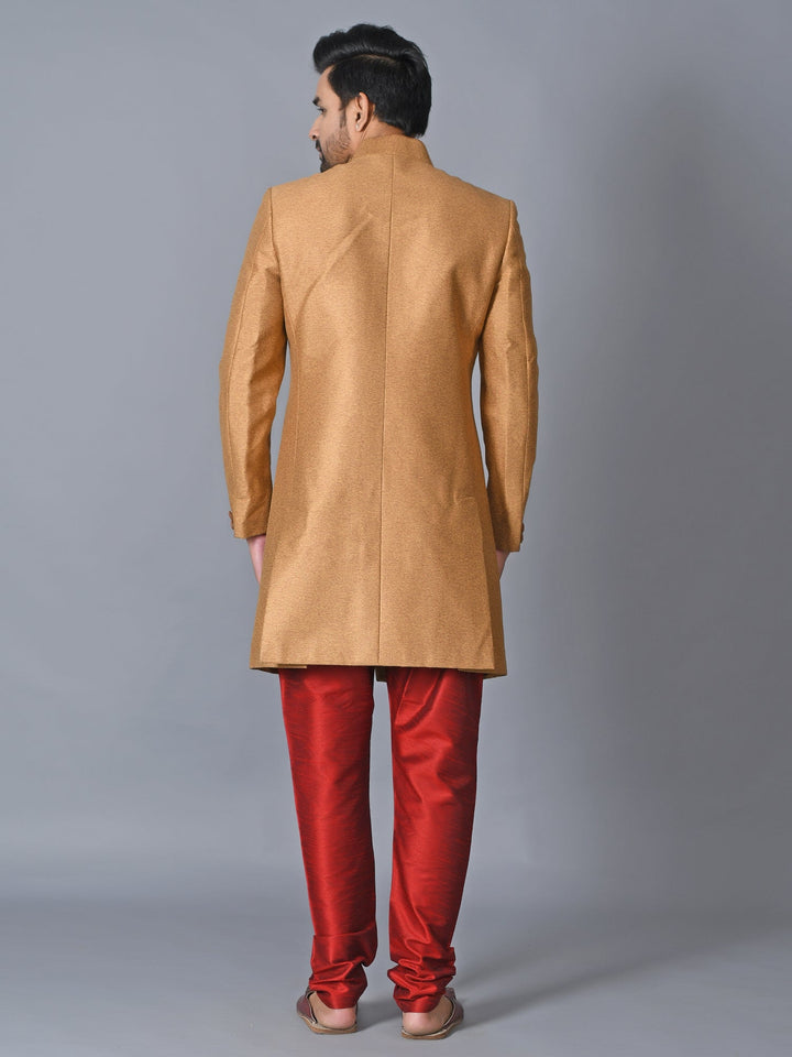 Textured Rust Sherwani
