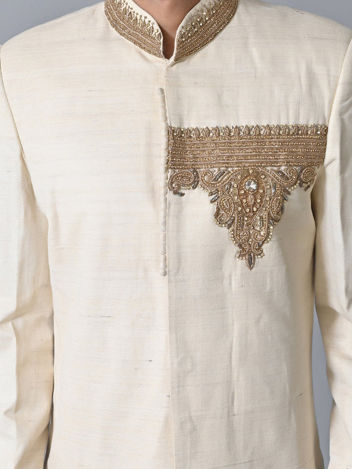 Ethnic Motifs Cream Sherwani