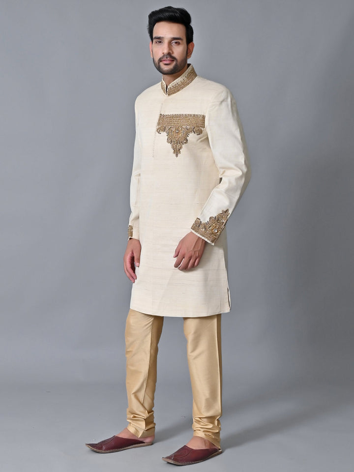 Ethnic Motifs Cream Sherwani