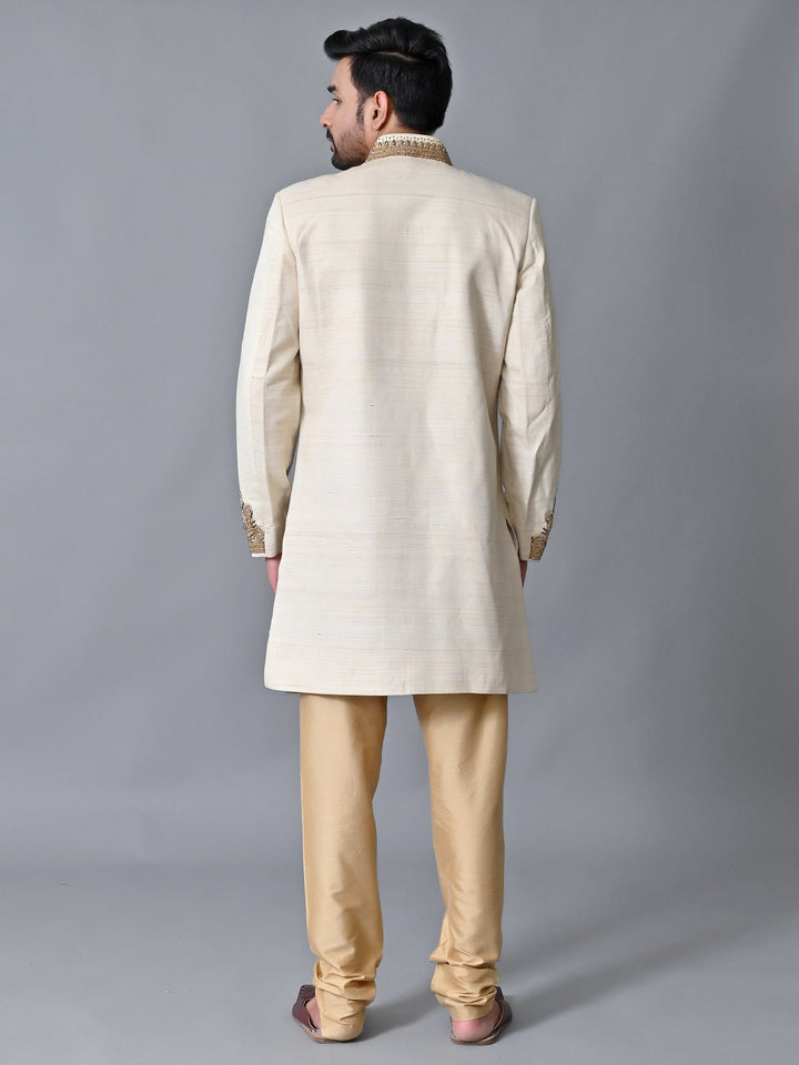 Ethnic Motifs Cream Sherwani