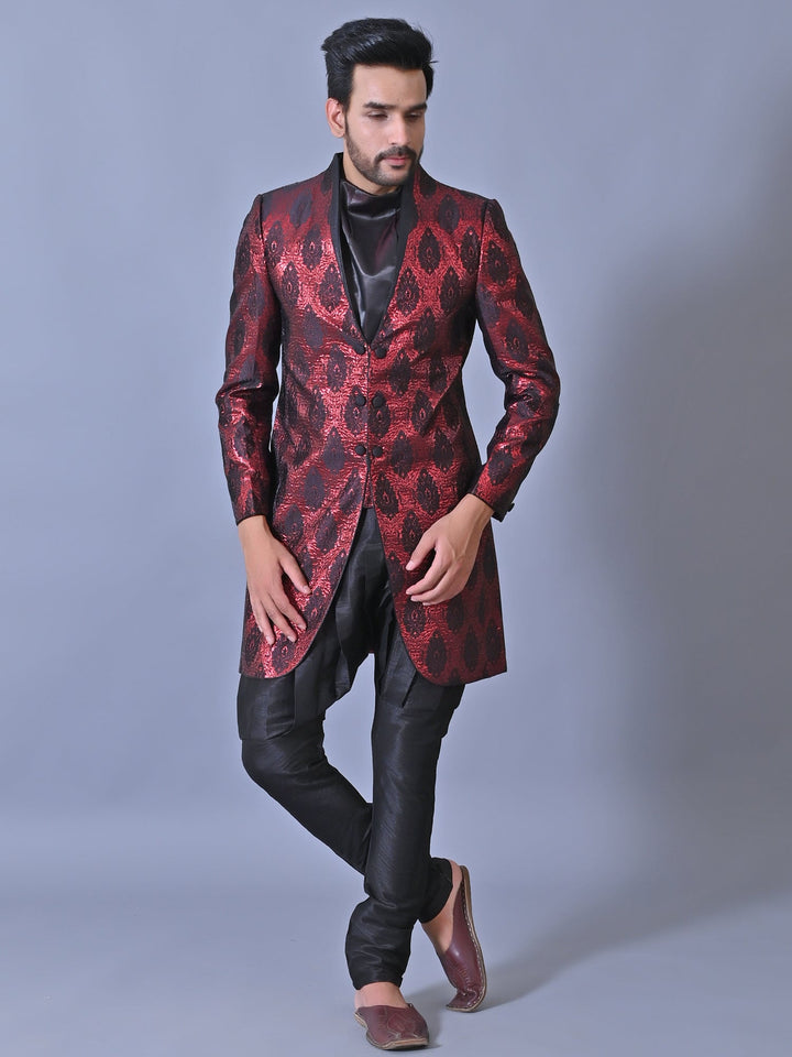 Ethnic Motifs Red Sherwani