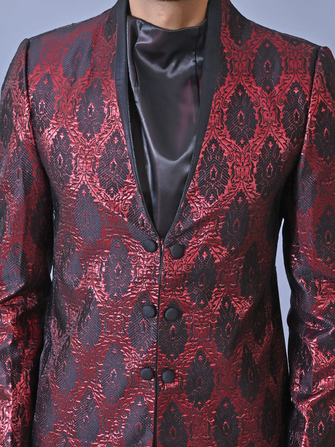 Ethnic Motifs Red Sherwani