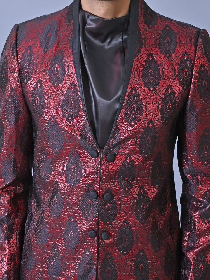 Ethnic Motifs Red Sherwani