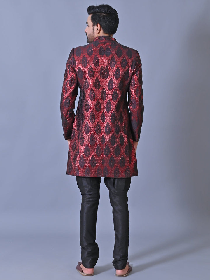 Ethnic Motifs Red Sherwani