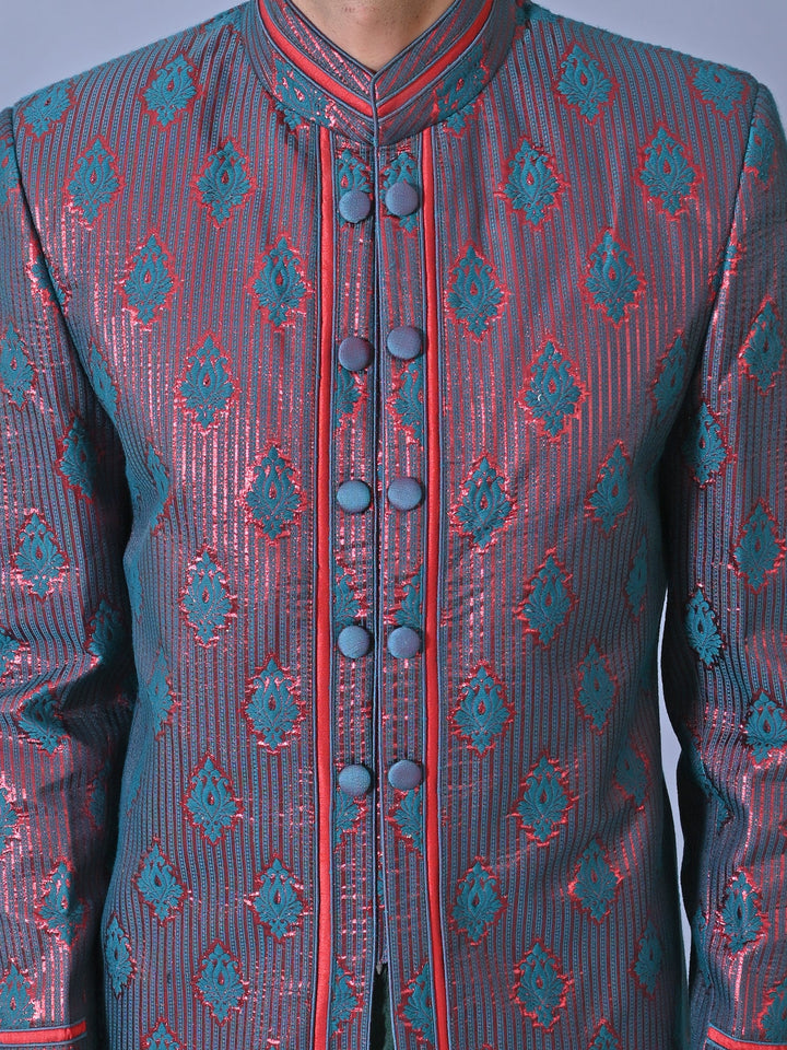 Ethnic Motifs Green Sherwani