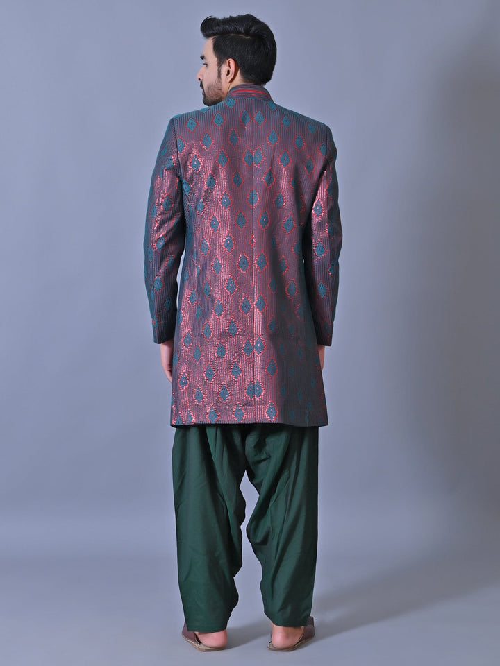 Ethnic Motifs Green Sherwani