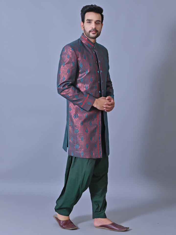 Ethnic Motifs Green Sherwani