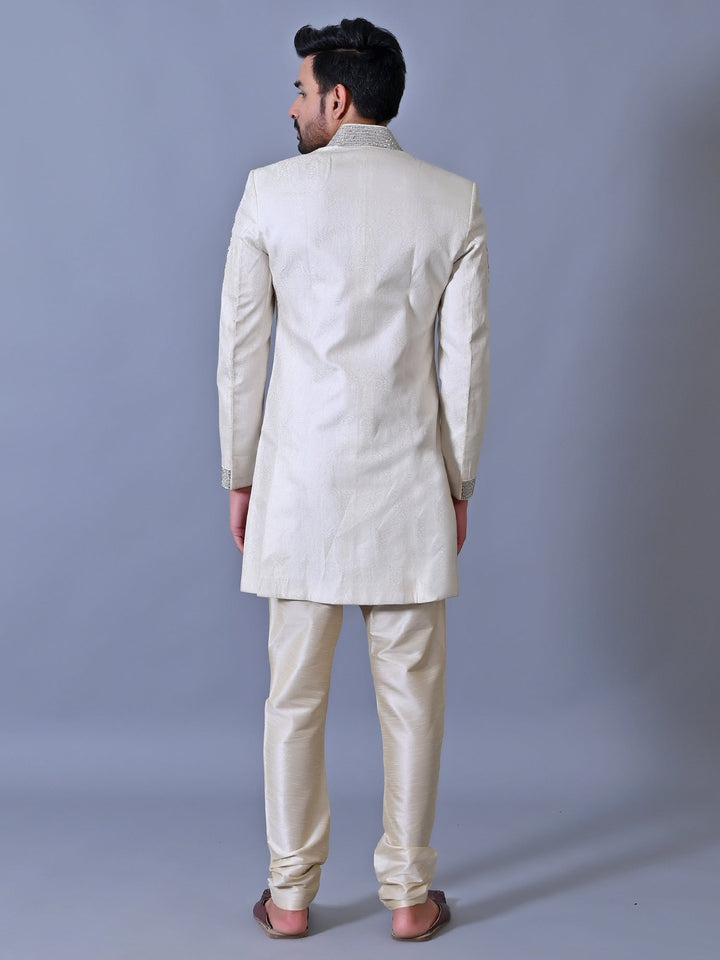 Ethnic Motifs White Sherwani