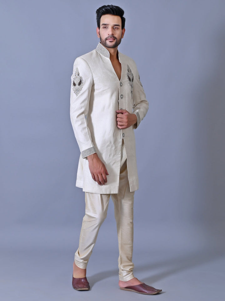 Ethnic Motifs White Sherwani
