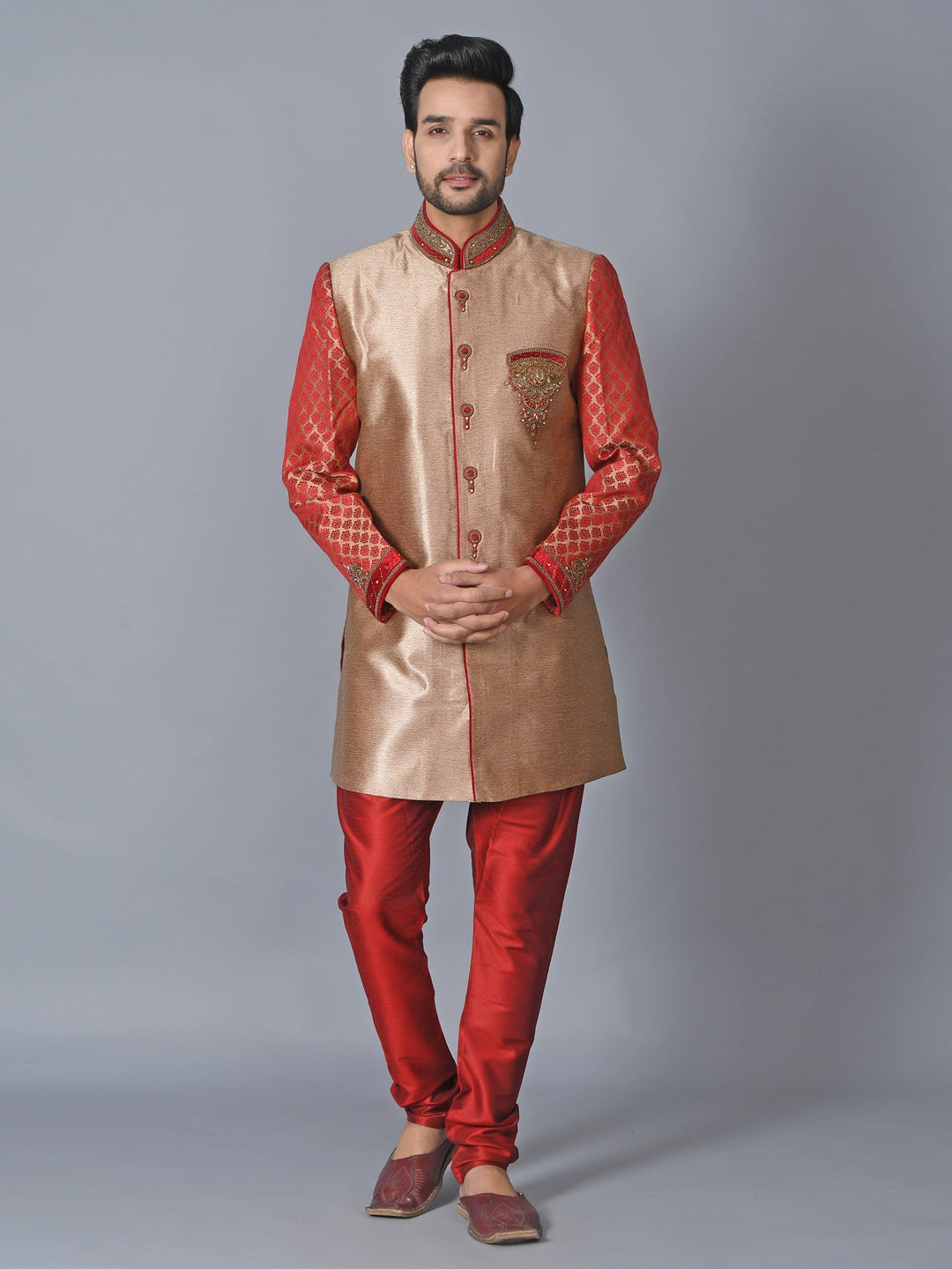 Ethnic Motifs Copper Sherwani