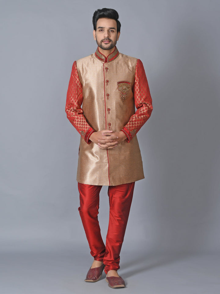Ethnic Motifs Copper Sherwani