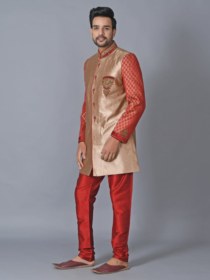 Ethnic Motifs Copper Sherwani