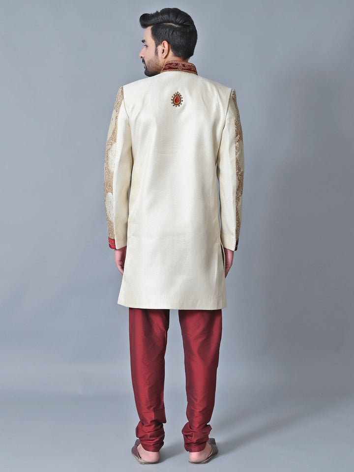 Ethnic Motifs Cream Sherwani