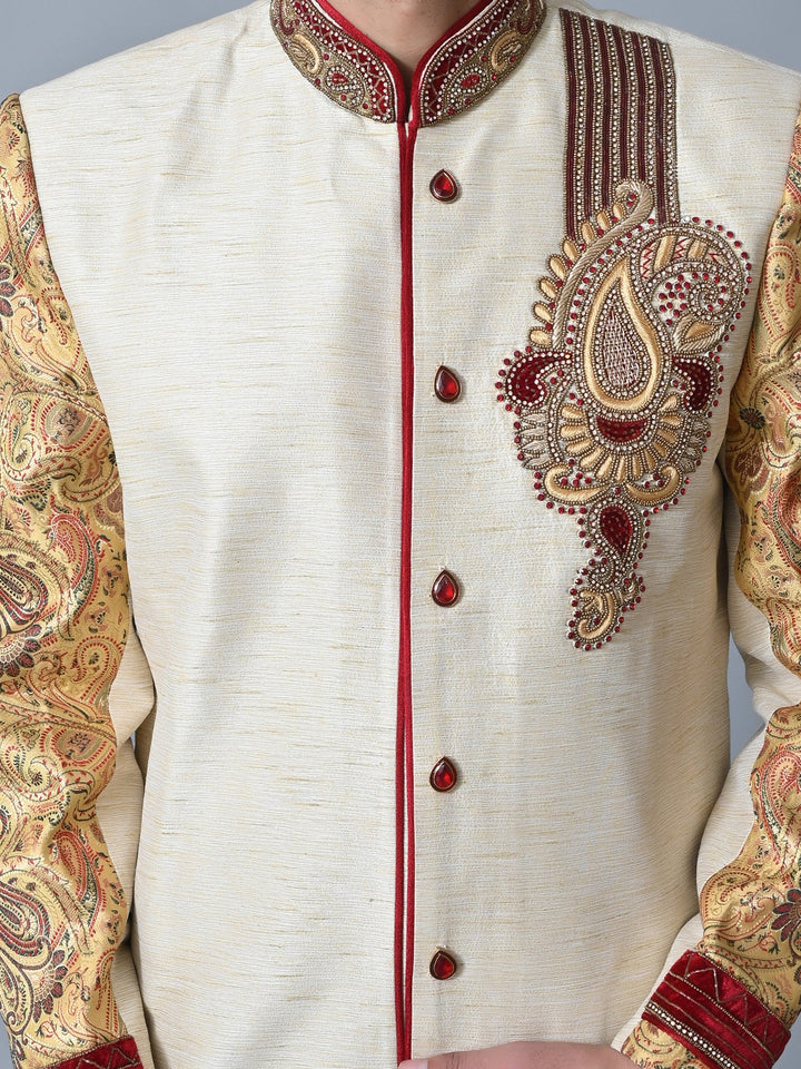 Ethnic Motifs Cream Sherwani