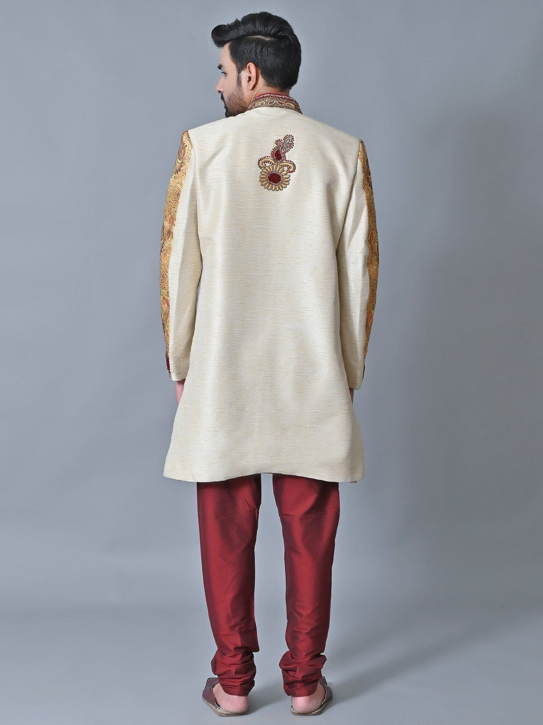 Ethnic Motifs Cream Sherwani