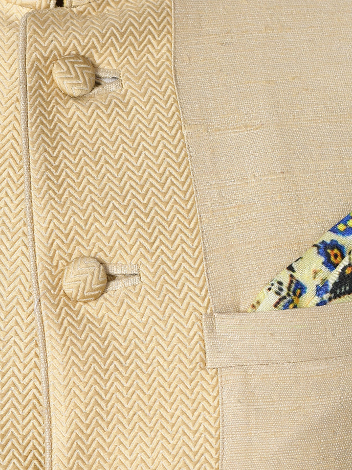Textured Cream Sherwani