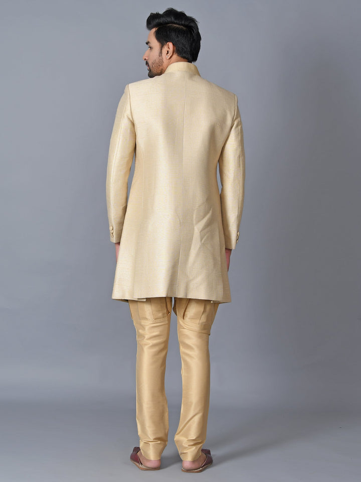 Textured Cream Sherwani