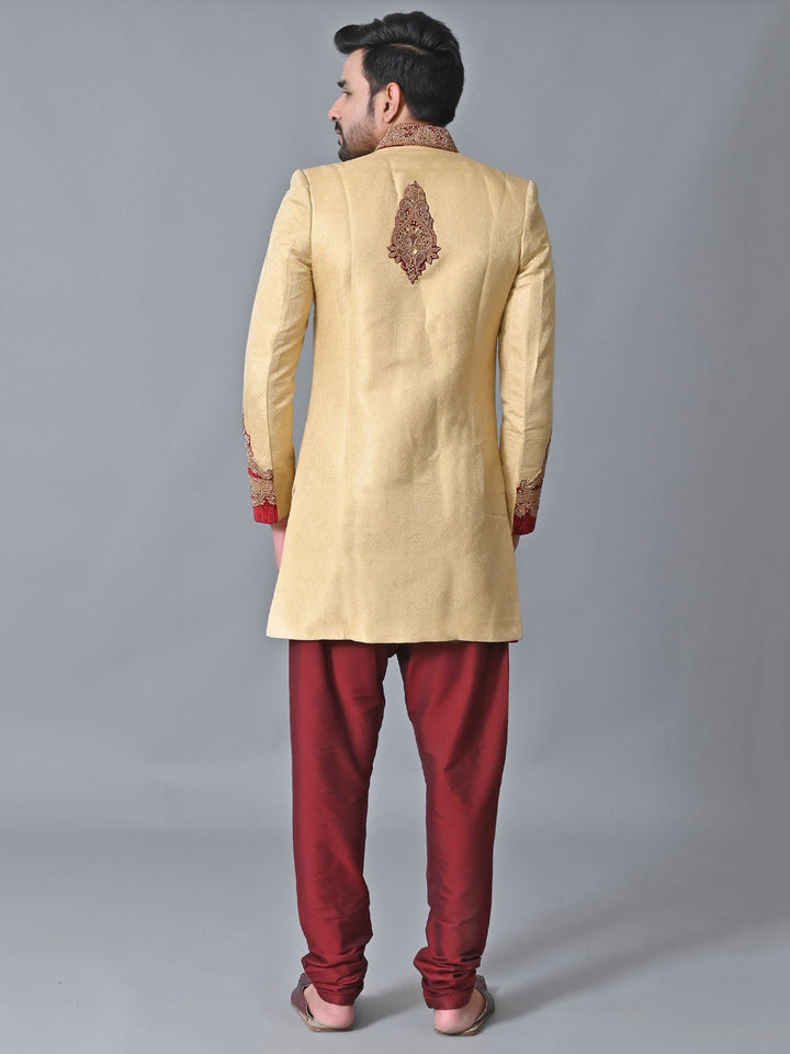 Ethnic Motifs Gold Sherwani