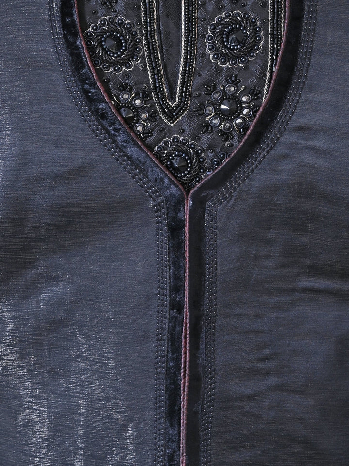 Solid Black Sherwani