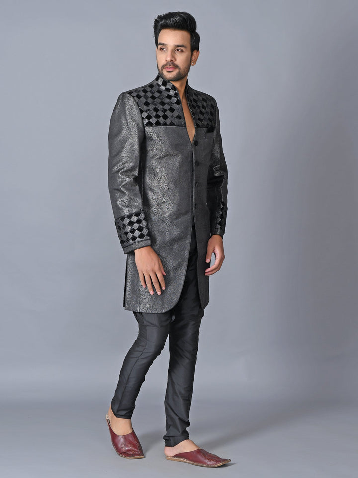 Ethnic Motifs Black Sherwani