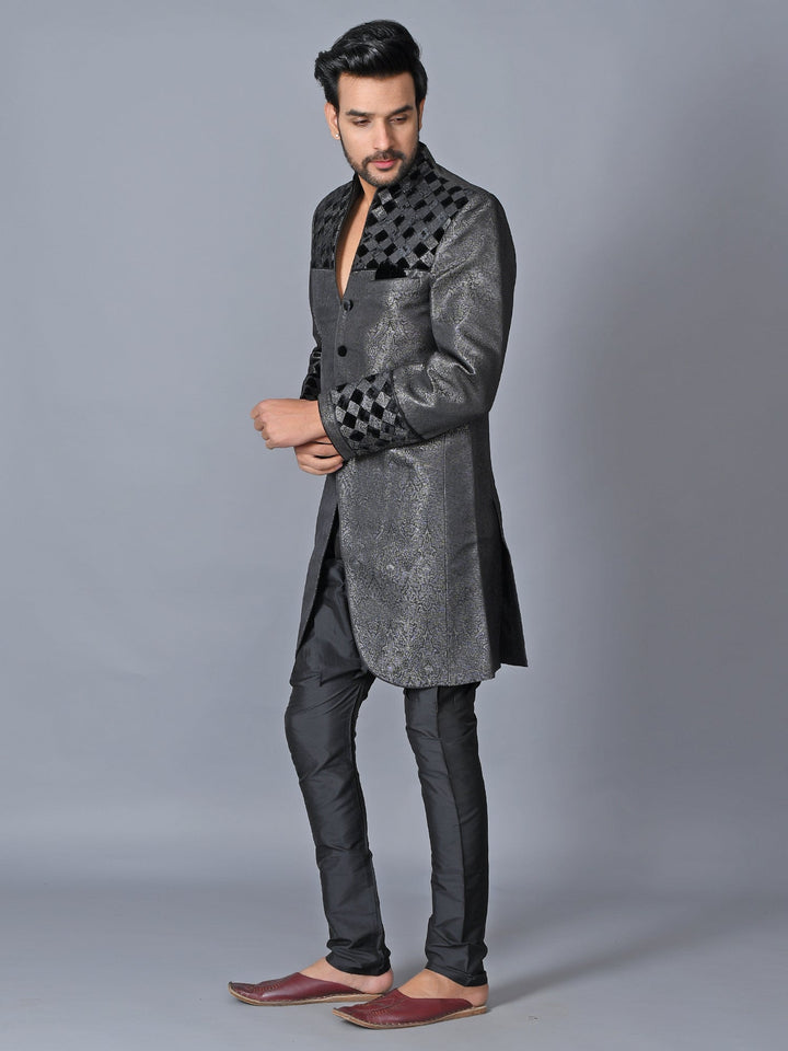 Ethnic Motifs Black Sherwani