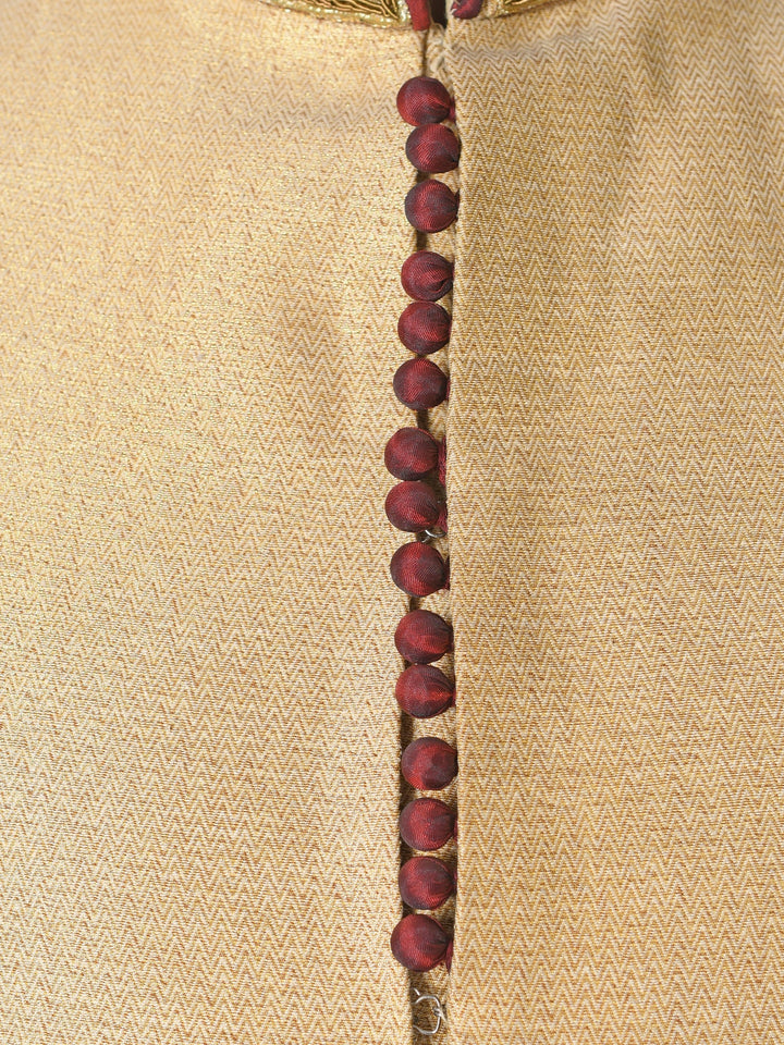 Ethnic Motifs Gold Sherwani