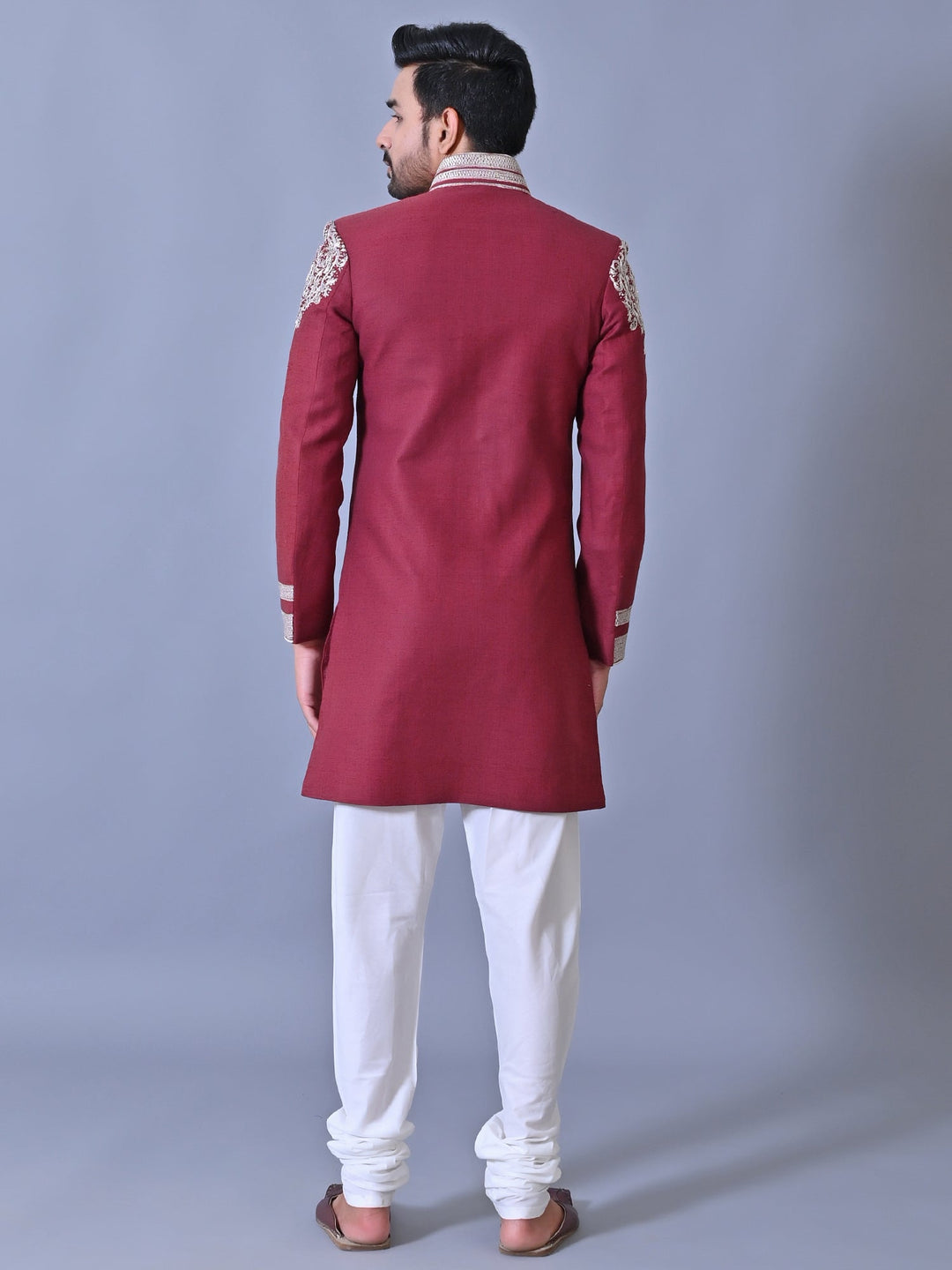 Ethnic Motifs Red Sherwani
