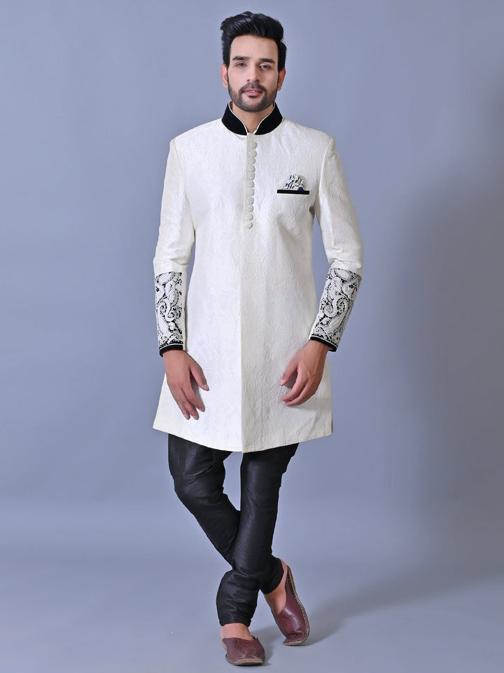 Ethnic Motifs White Sherwani